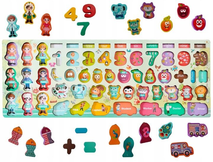 Joc Montessori Tabla Educativa Prescolari Meserii si Numere