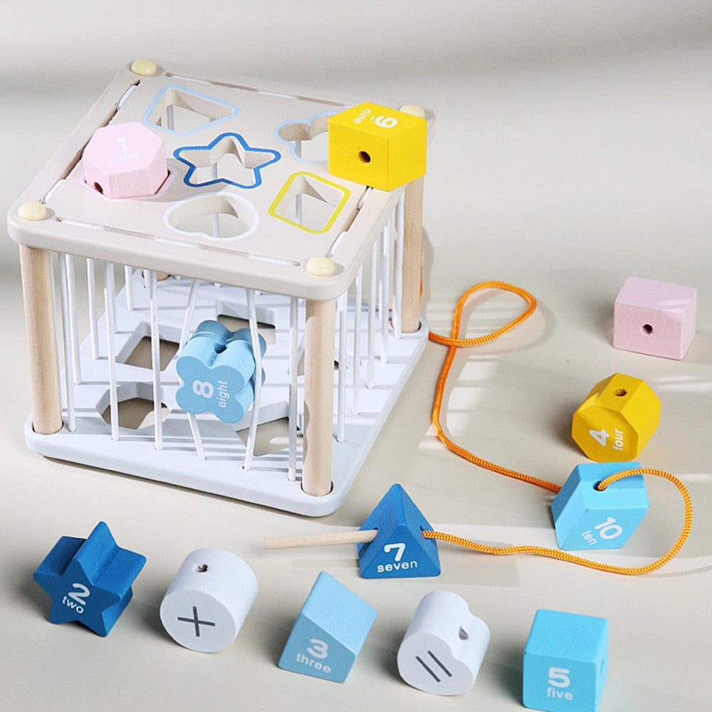 Joc Sortator Montessori Cu Forme Si Cifre , Happy