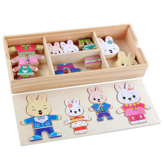 Puzzle De Lemn Educativ Imbracaminte