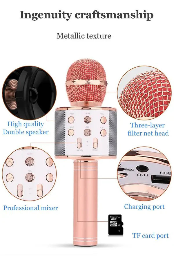 Microfon Wirelles Pentru Karaoke Cu Bluetooth