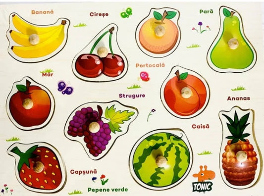 Puzzle De Lemn Educativ Fructe