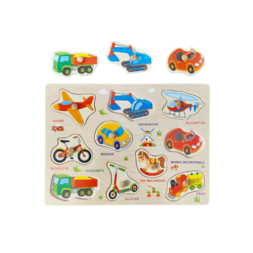 Puzzle De Lemn Educativ Autovehicule