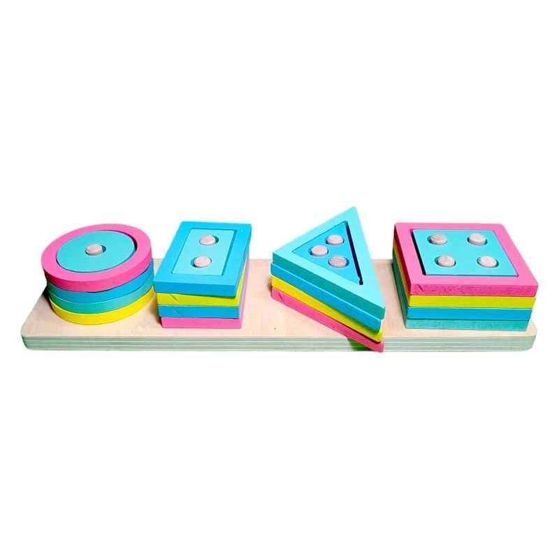 Joc Sortator De Forme Pe Coloane, Montessori